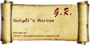 Gulyás Rozina névjegykártya